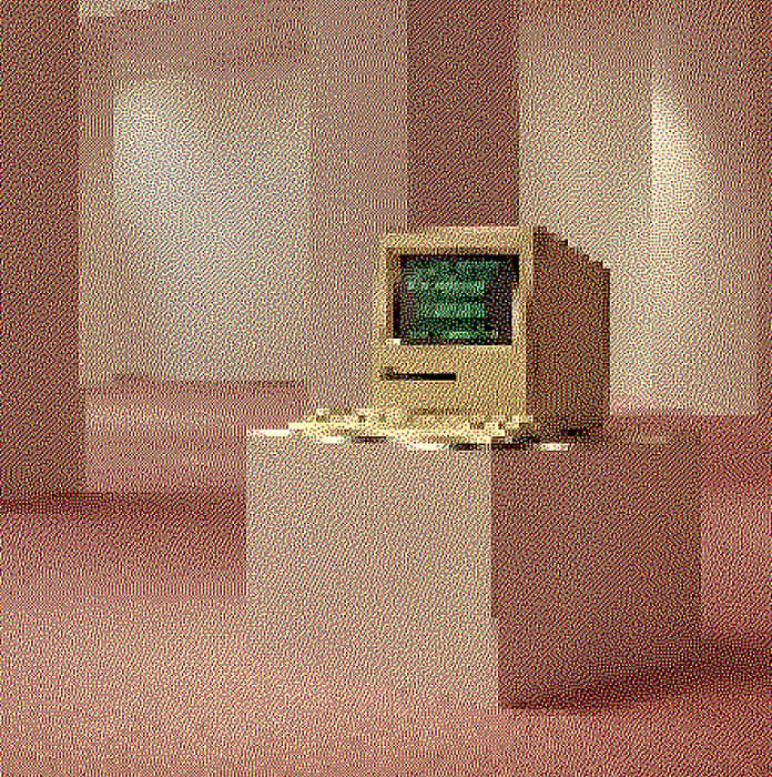 Vintage computer with artistic rose tint - Join our team